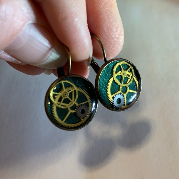 Earrings Gears French Levers - Picture 4 of 7